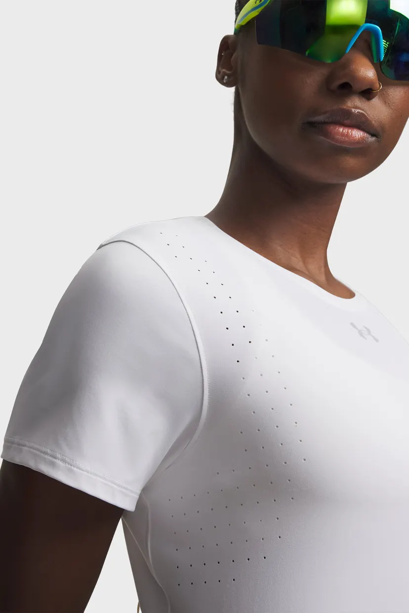 Жіноча біла футболка UA Velociti Pro Shortsleeve 3