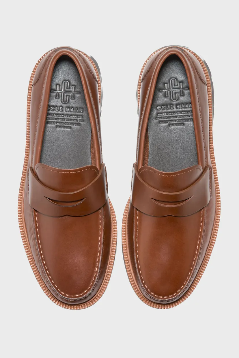 Мужские коричневые кожаные лоферы American Classics Penny Loafer 3