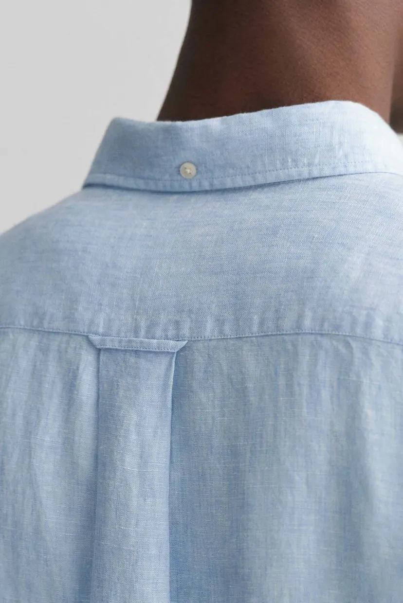 Мужская голубая льняная рубашка REG LINEN SS 5