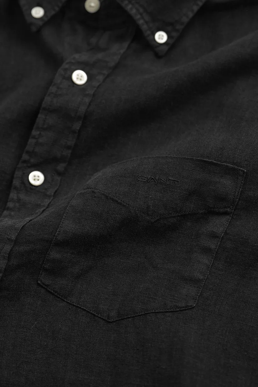 Мужская черная льняная рубашка REG GMNT DYED LINEN SHIRT 3