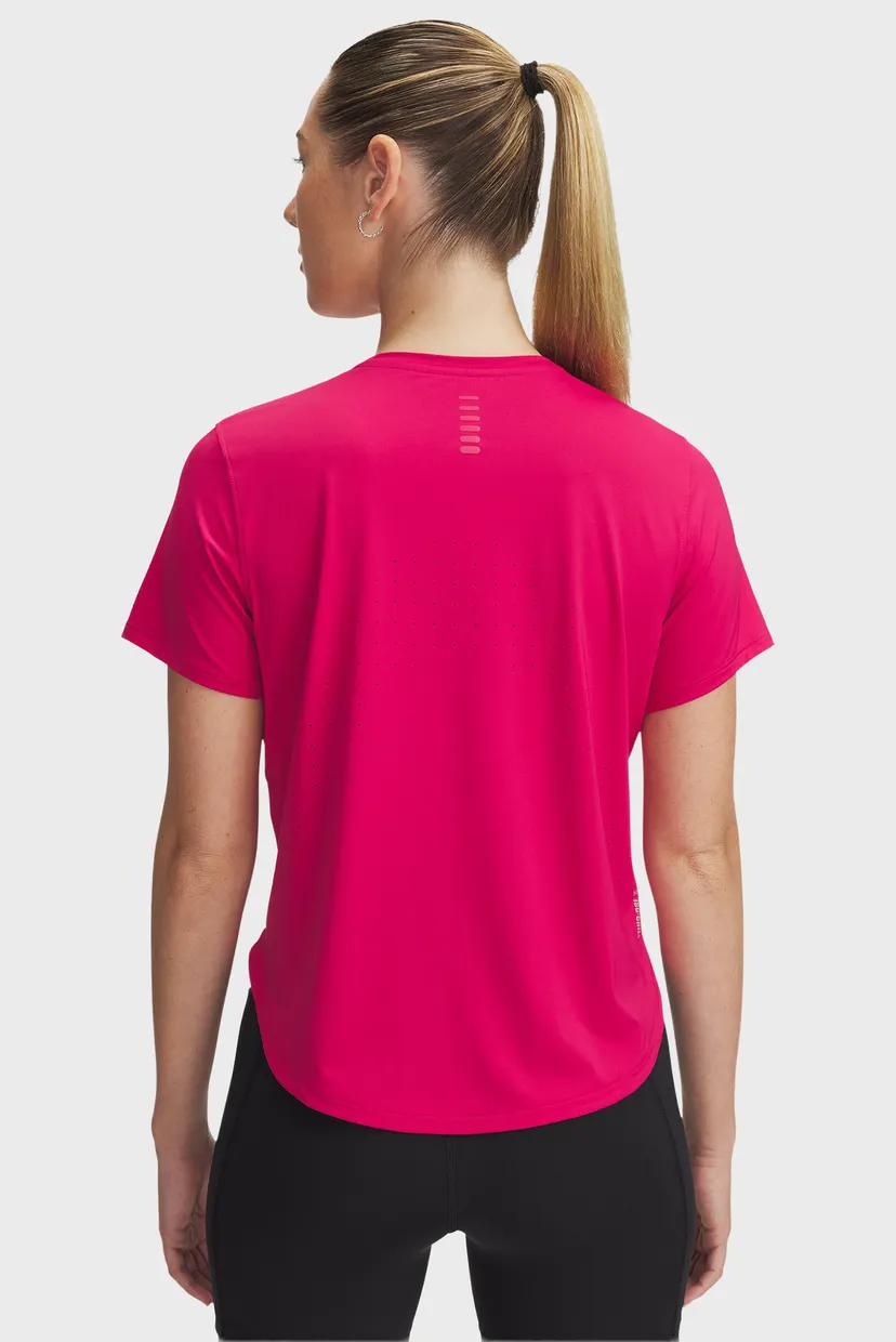 Жіноча малинова футболка UA Launch Elite Shortsleeve 3