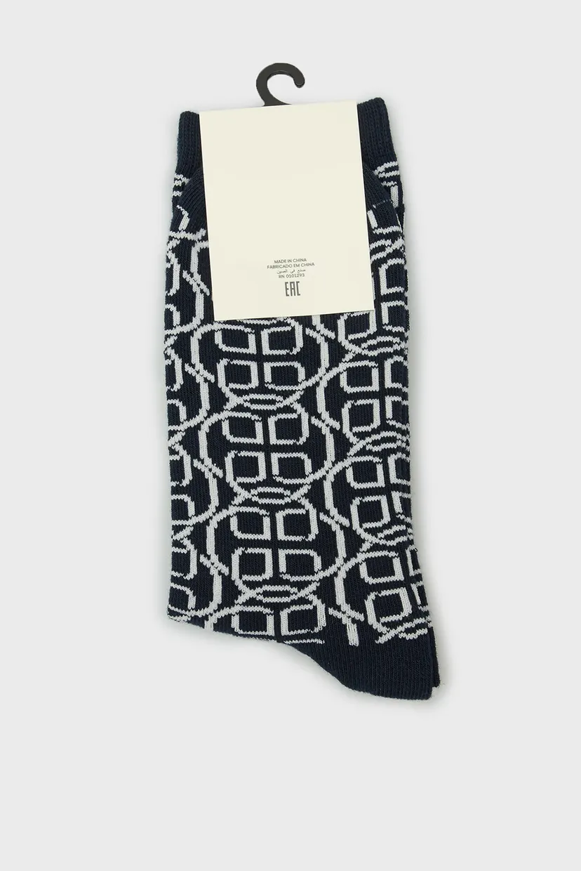 Женские темно-синие носки с узором MONOGRAM 3