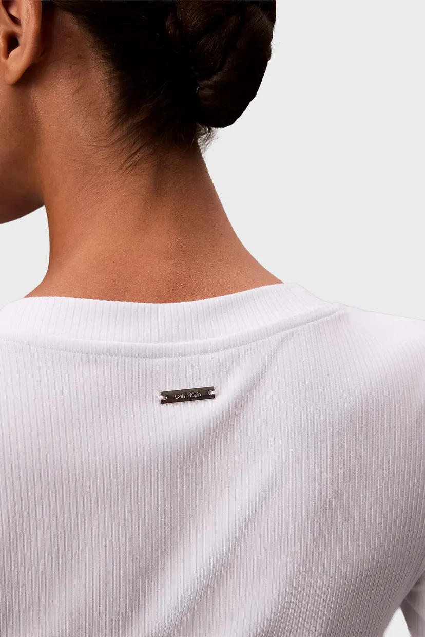 Жіночий білий лонгслів RIB LS TEE 5
