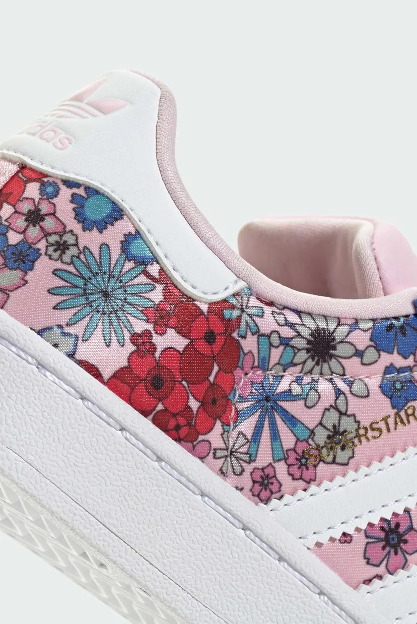Дитячі рожеві снікерси з візерунком ADIDAS LIBERTY LONDON SUPERSTAR II COMFORT CLOSURE 9