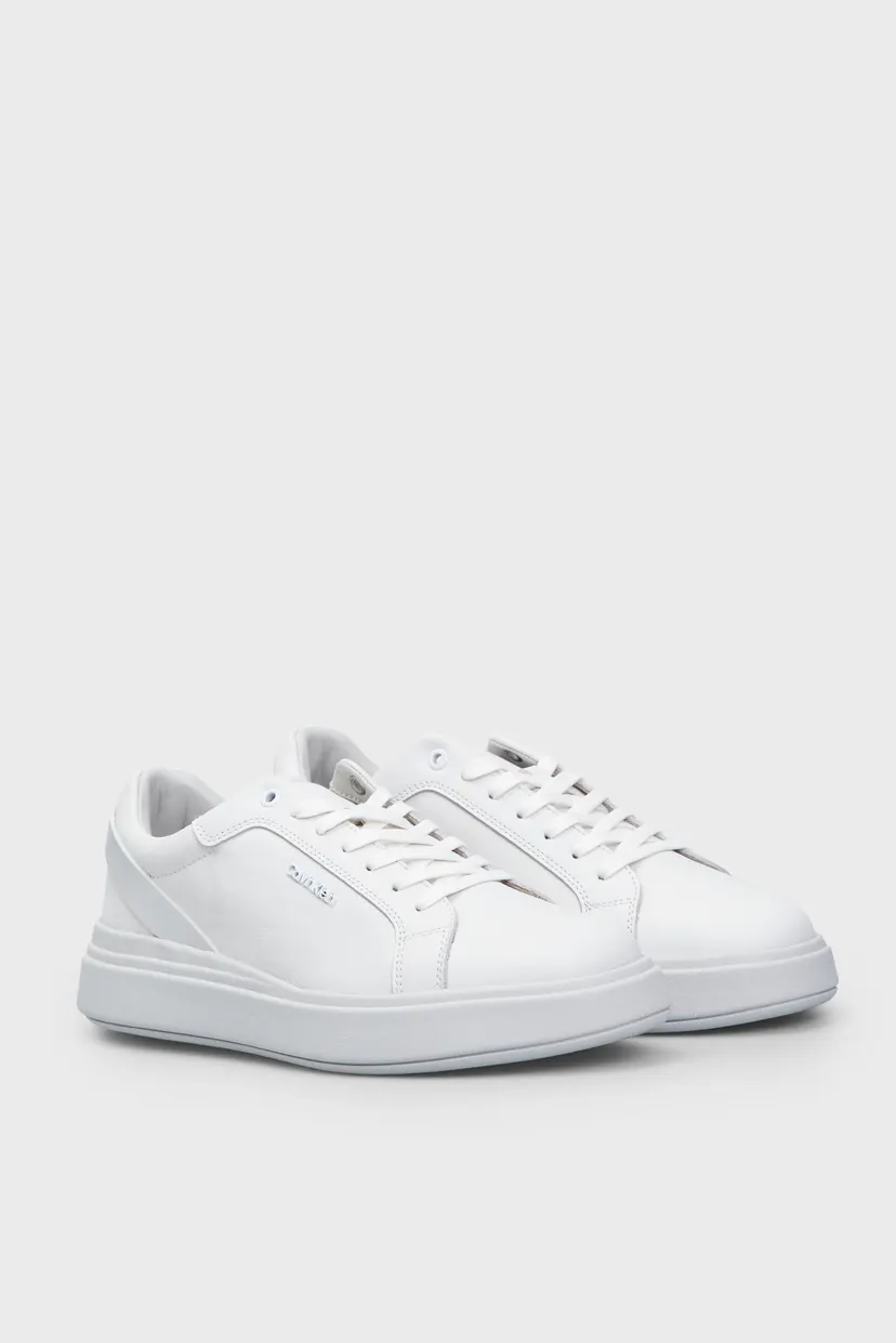 Чоловічі білі шкіряні снікерси LOW TOP LACE UP W/ STRIPE 3