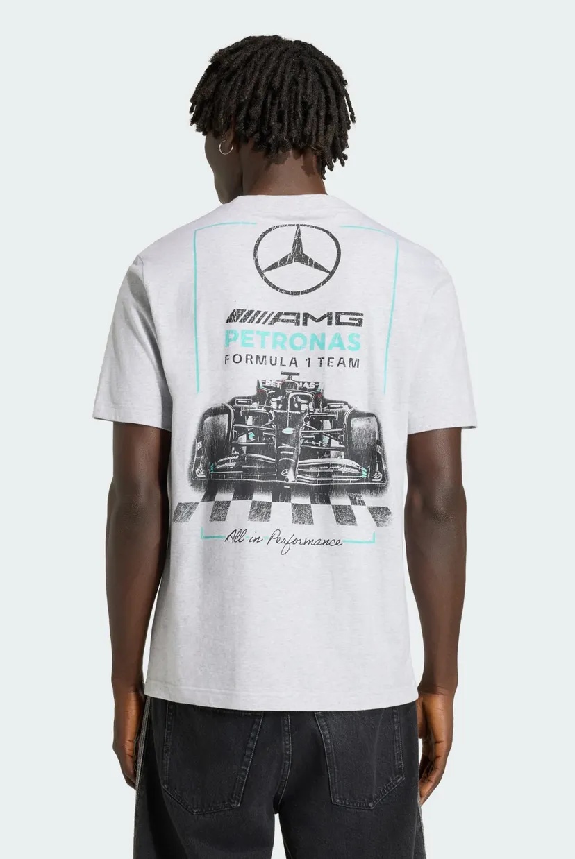 Мужская светло-серая футболка Mercedes - Amg Petronas Formula 1 Team Graphic 02 3