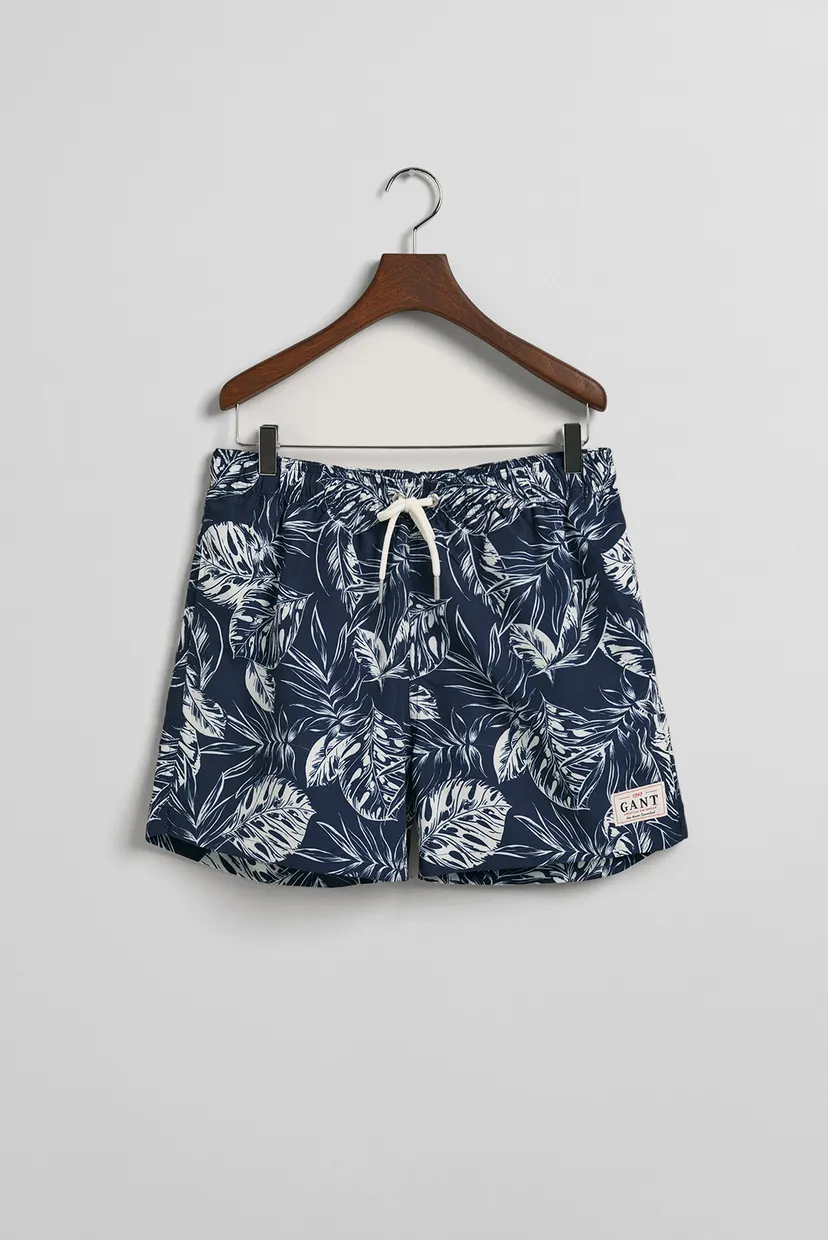 Чоловічі темно-сині плавальні шорти з візерунком CF TROPICAL LEAVES PRINT SW 7