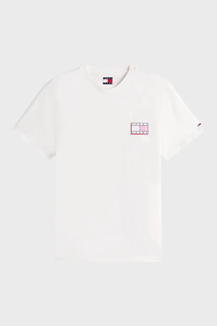 Чоловіча біла футболка SLIM POP COLOR FLAG 5