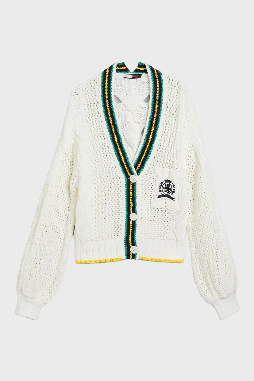 Женский белый кардиган THC MULTI STP CABLE CARDIGAN 6