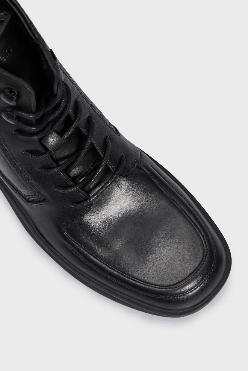 Мужские черные кожаные ботинки LACE UP 4