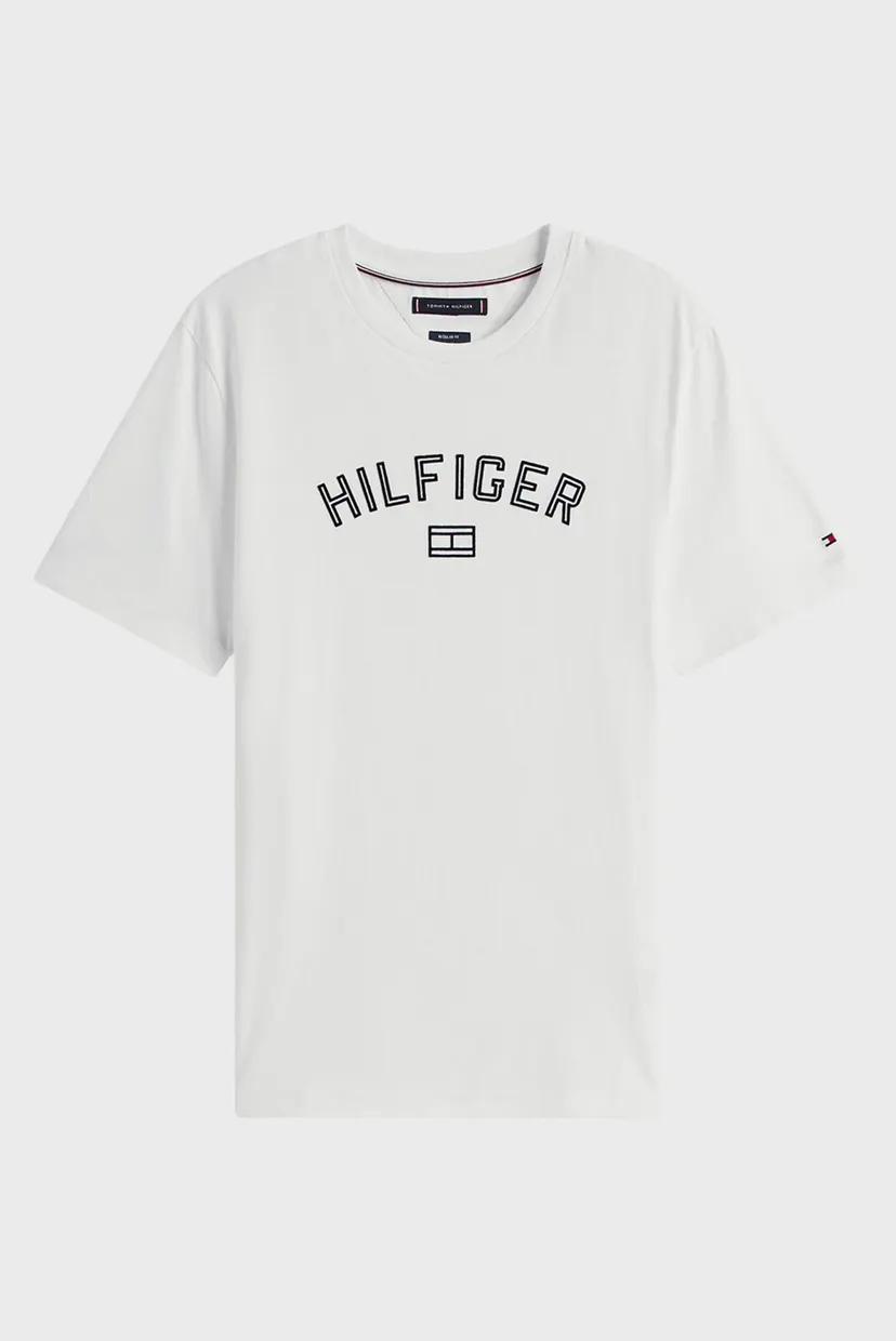 Мужская белая футболка HILFIGER FLOCK TEE 5