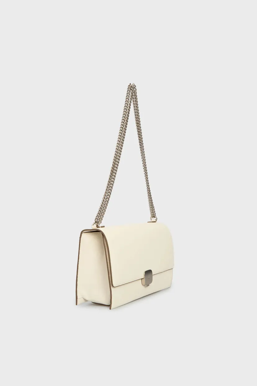 Жіноча біла сумка FORGED CHAIN FLAP BAG27 3