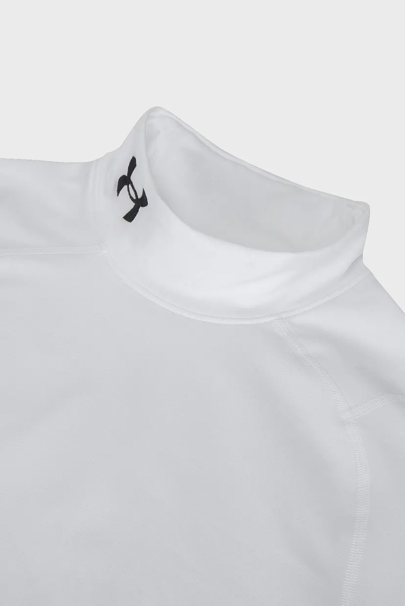 Чоловічий білий термореглан UA CG Armour Fitted Mock-WHT 4