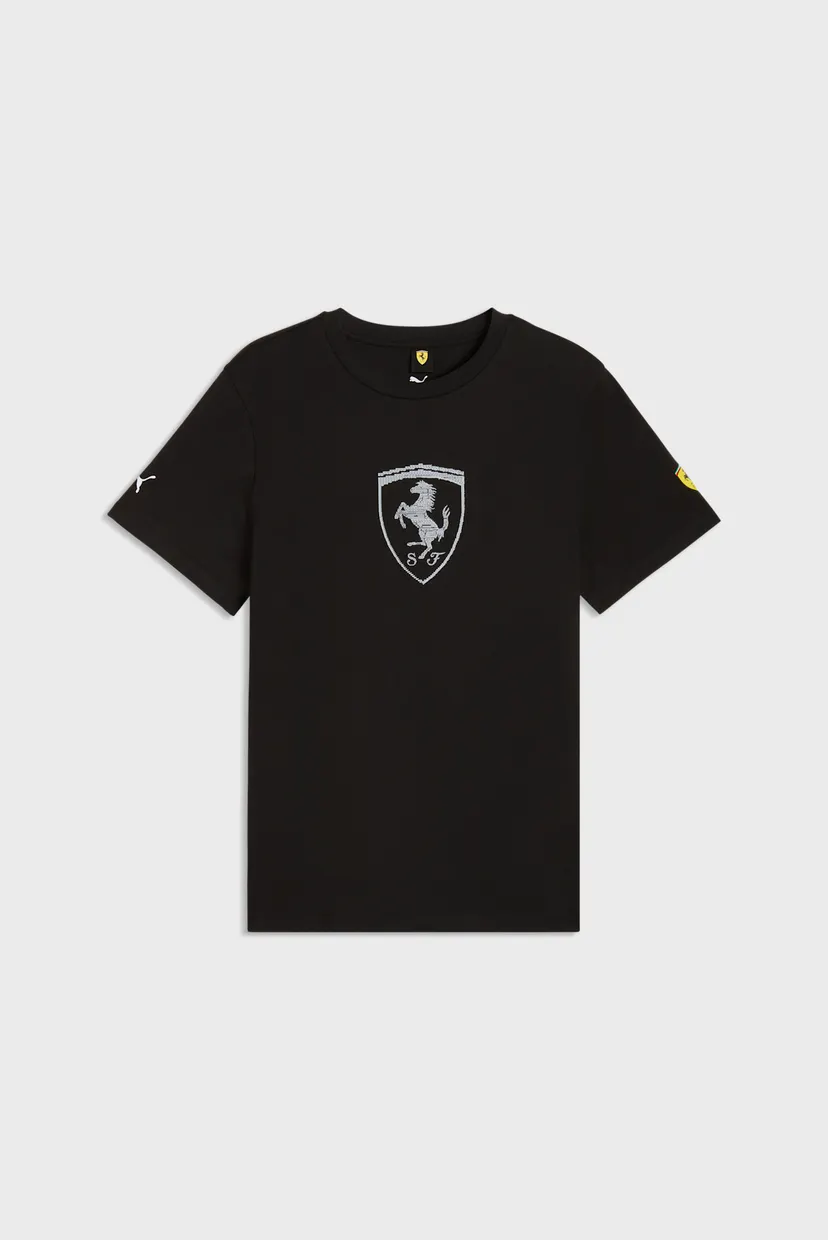 Чоловіча чорна футболка Scuderia Ferrari Tonal Shield Tee Men 4