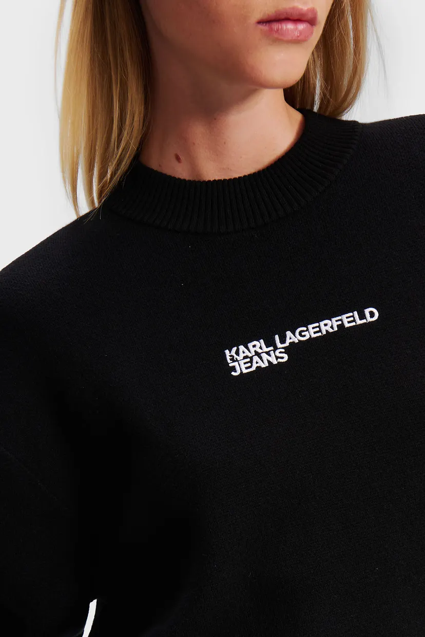 Женский черный джемпер relaxed logo 4