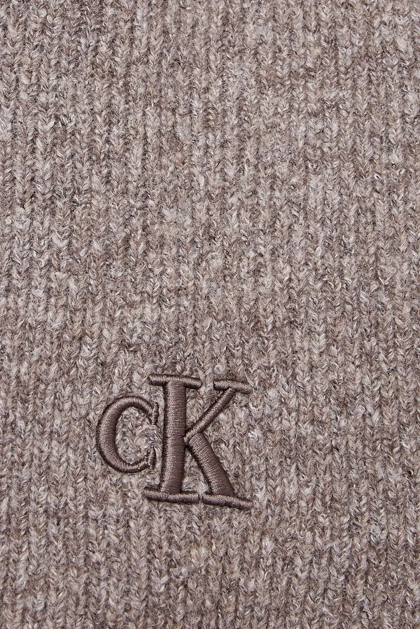 Женский коричневый шарф THICK EMBROIDERY SCARF 3