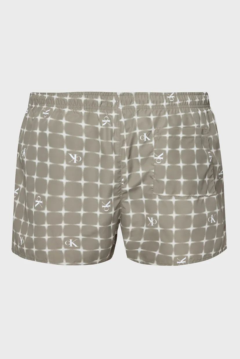 Чоловічі оливкові плавальні шорти з візерунком SHORT DRAWSTRING-PRINT 7