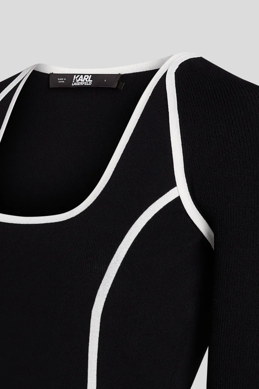 Женское черное платье lslv logo knit dress 4