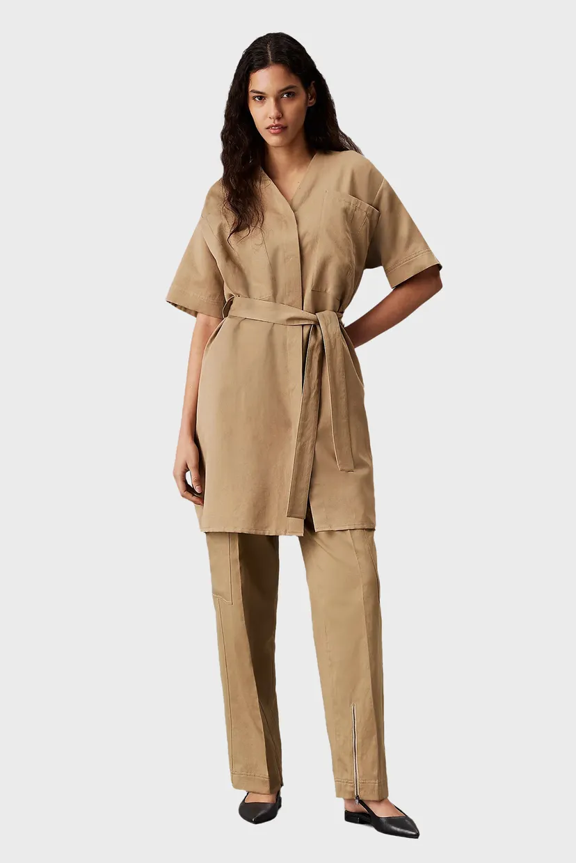 Жіночі бежеві брюки COTTON LINEN CARGO 4