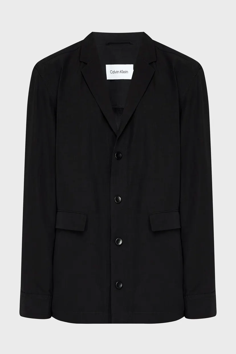 Мужской черный пиджак LINEN VISCOSE SHIRT BLAZER 6