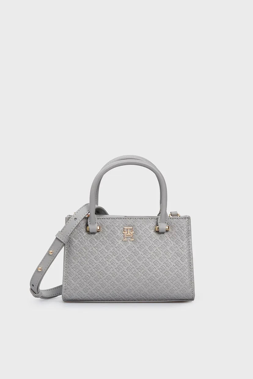 Женская серая сумка с узором TH ETERNITY MICRO TOTE MONO Tommy