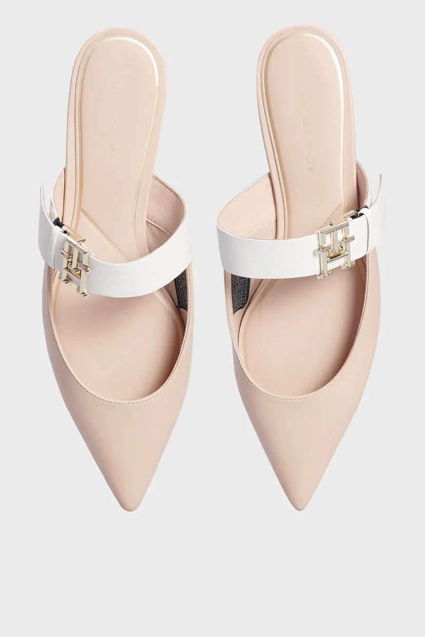 Жіночі бежеві шкіряні мюлі TH POINTY FEMININE MULE 4