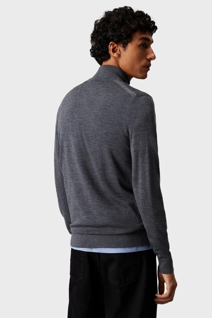 Чоловіча сіра вовняна кофта SUPERIOR WOOL QUARTER ZIP 3