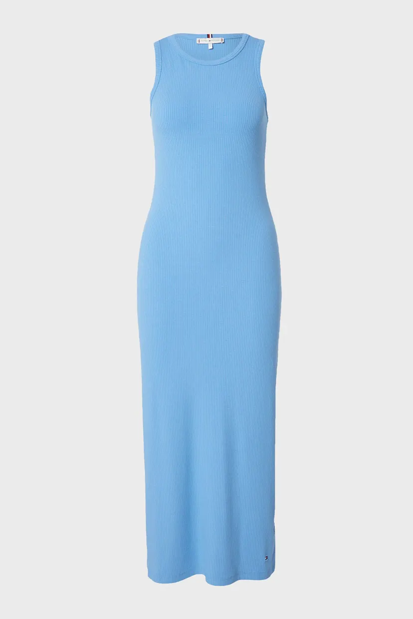 Женское голубое платье SLIM 5X2 RIB MIDI 5