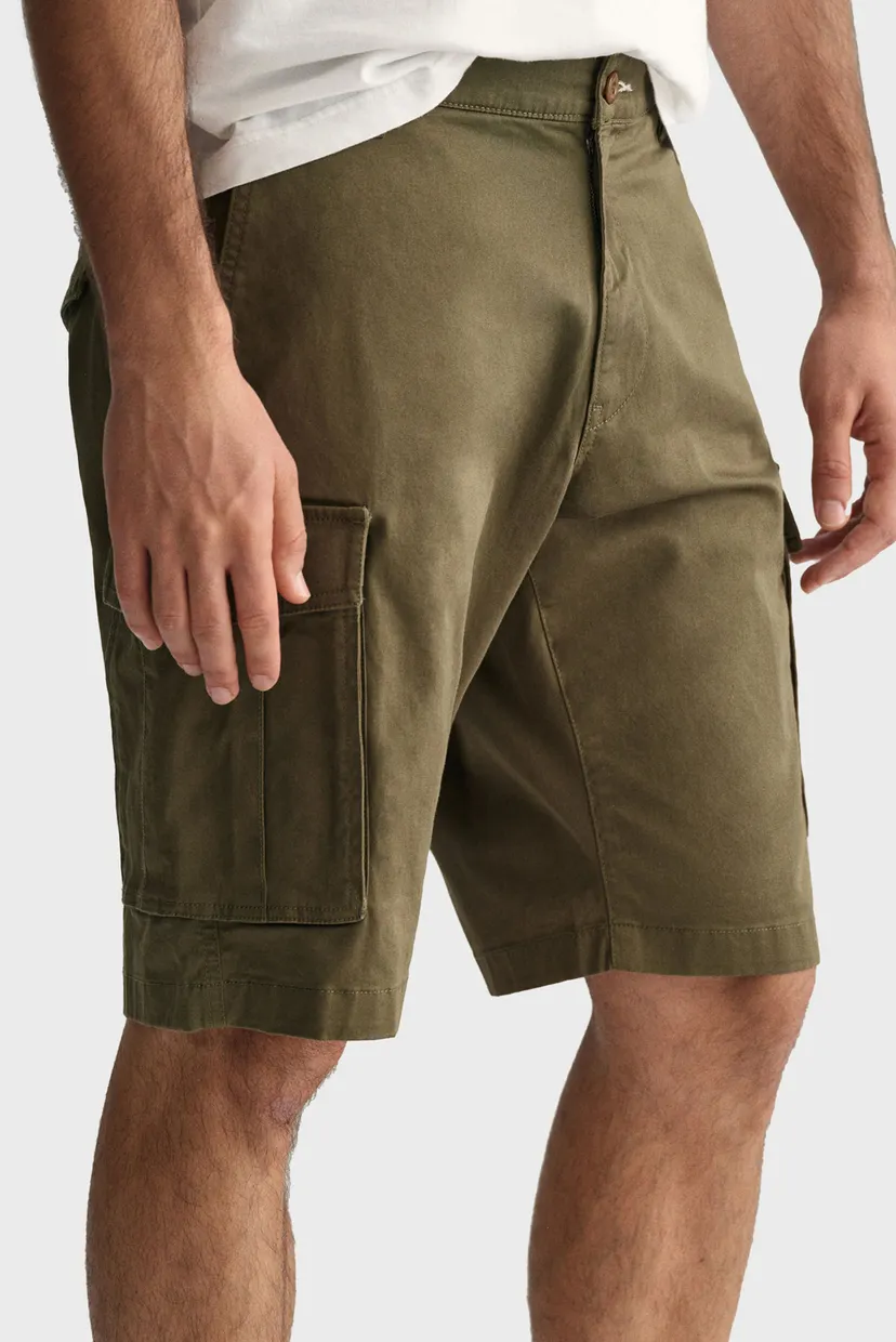 Чоловічі зелені шорти RELAXED TWILL CARGO SHORTS 4