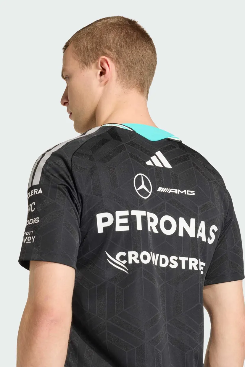 Мужская черная футболка MERCEDES - AMG PETRONAS FORMULA 1 TEAM DRIVER AUTHENTIC 5