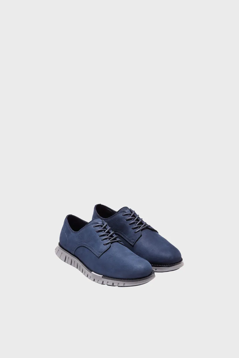 Чоловічі сині нубукові кросівки ZERØGRAND Remastered Plain Toe Oxford 5