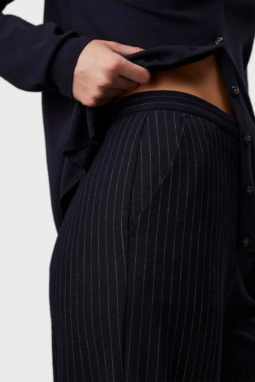 Жіночі темно-сині брюки у смужку PINSTRIPE WIDE LEG 5
