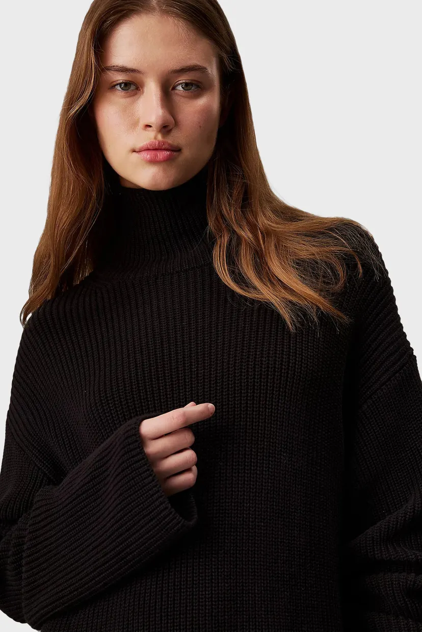 Женское черное платье CHUNKY LOOSE SWEATER 3