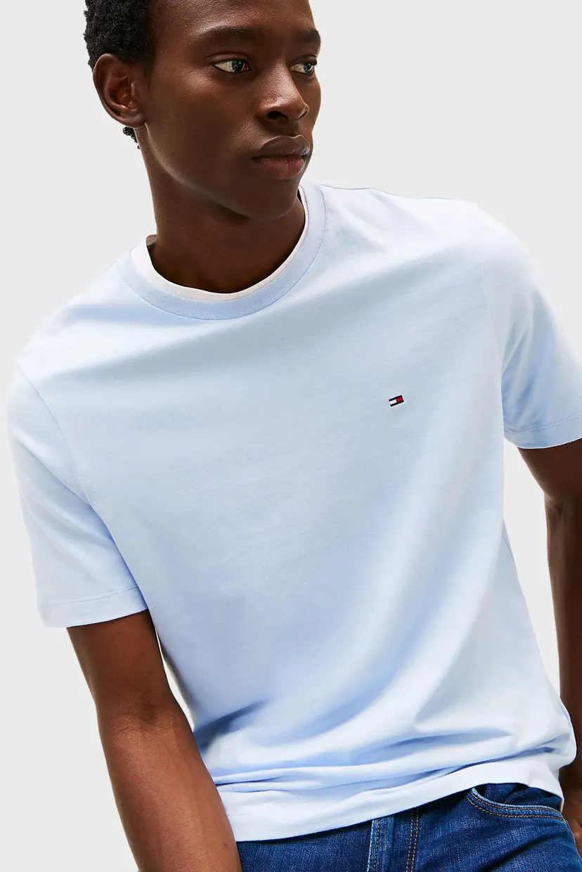 Мужская голубая футболка ESS SEASONAL REG FIT SOLID TEE 4