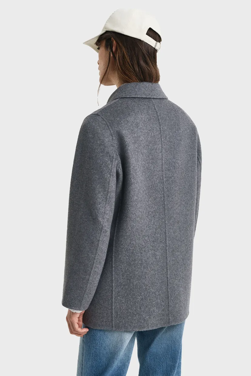 Женское серое шерстяное пальто HANDSTITCHED 3