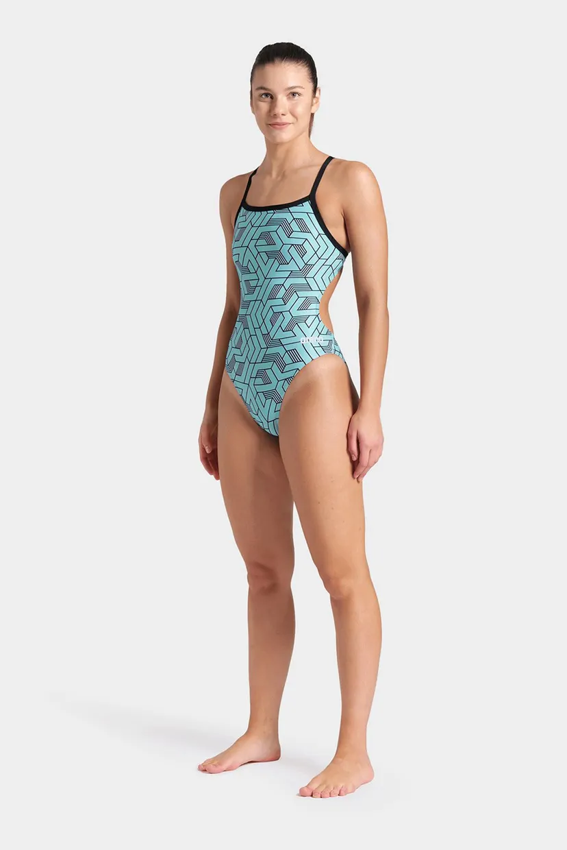 Жіночий блакитний купальник з візерунком ESCAPE SWIMSUIT CHALLENGE BACK 3