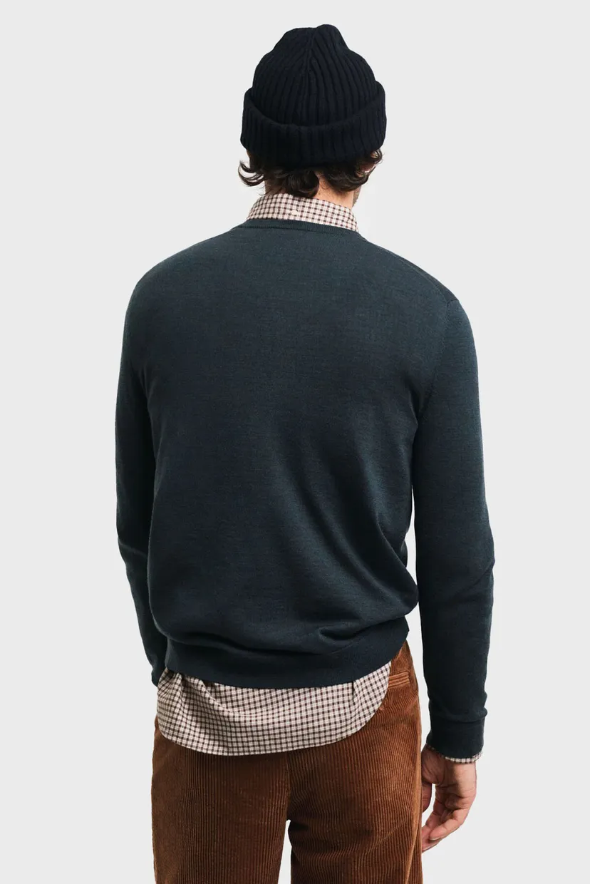 Чоловічий темно-зелений вовняний джемпер EXTRAFINE MERINO WOOL C-NECK 3
