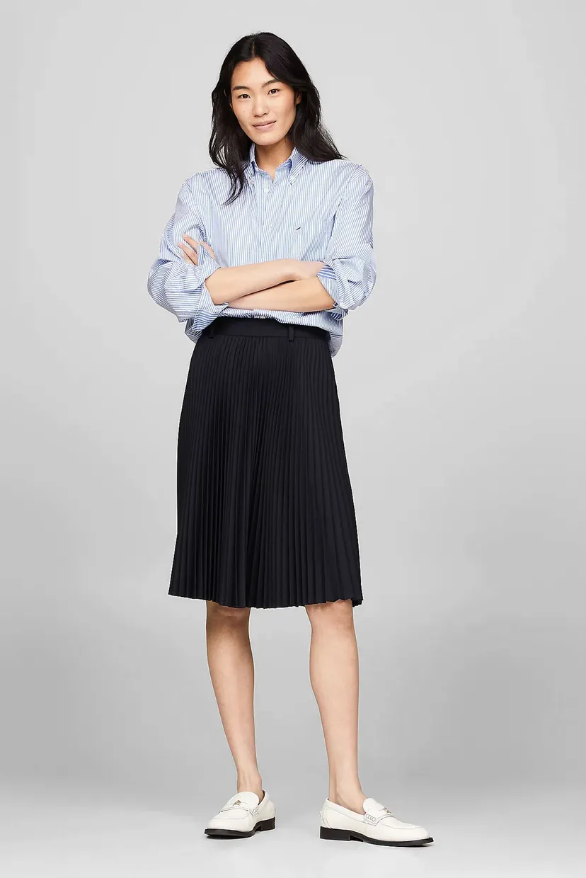 Женская темно-синяя плиссированная юбка THC FLUID PLEATED MIDI SKIRT 3
