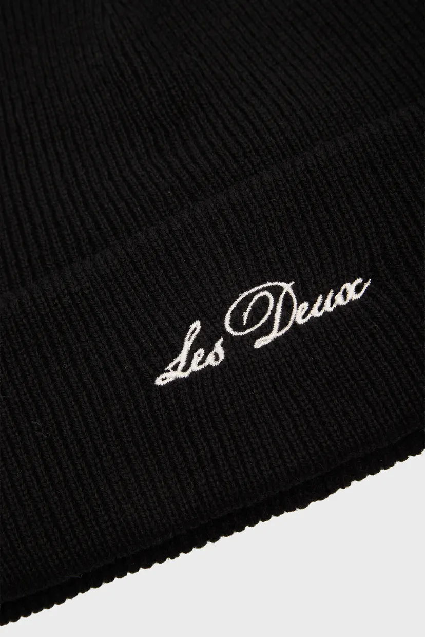 Чоловіча чорна вовняна шапка Wayne Embroidered 3