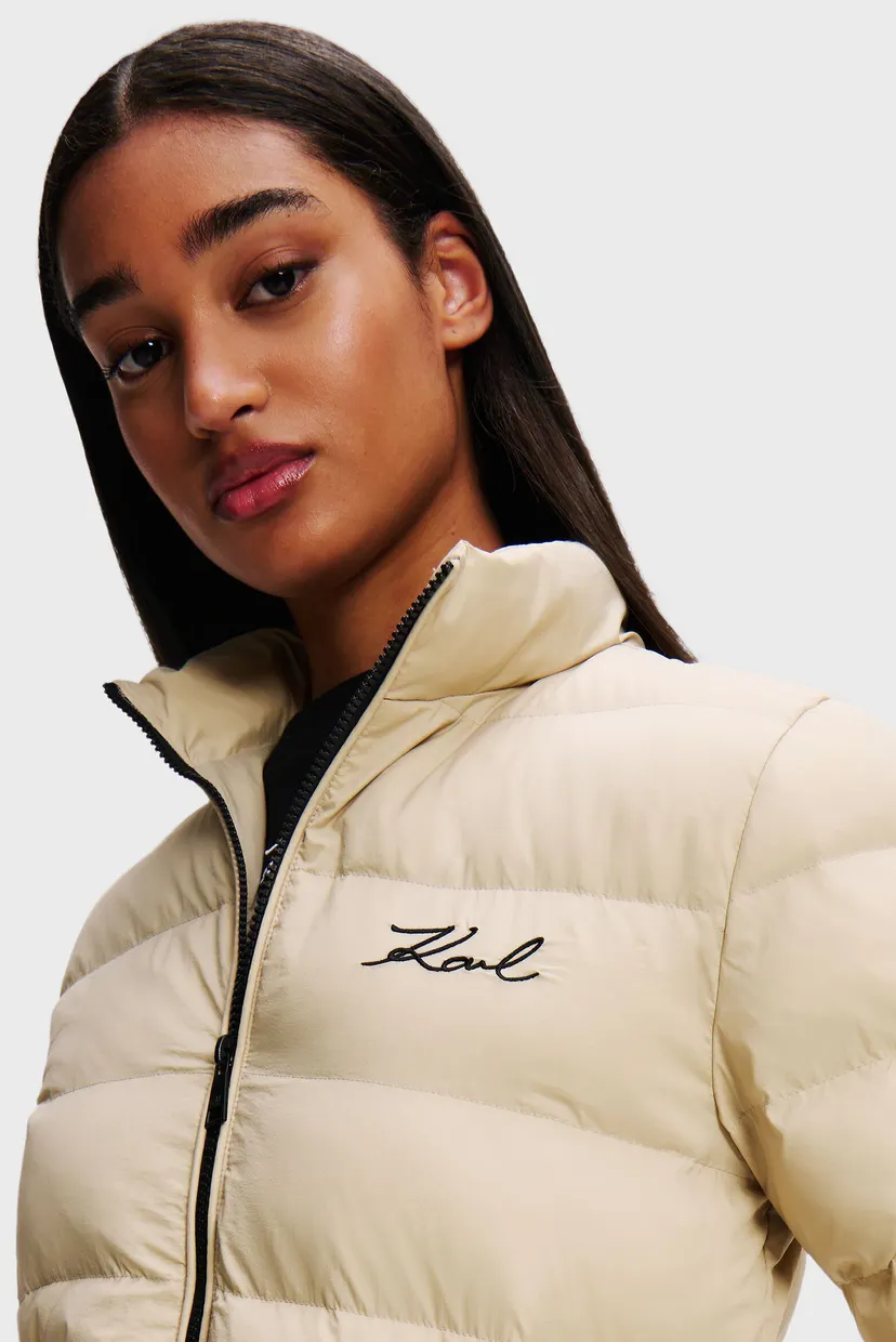 Женская бежевая куртка LIGHTWEIGHT PUFFER JACKET 4
