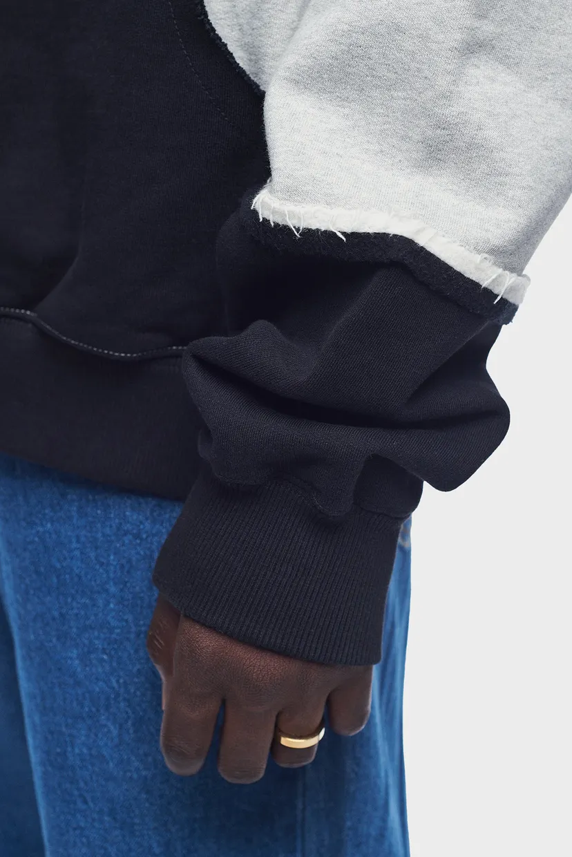 Чоловіче сіре худі OVERSIZED RAW EDGES H 5