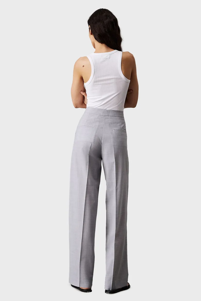 Жіночі світло-сірі вовняні брюки WOOL BLEND STRAIGHT LEG 3