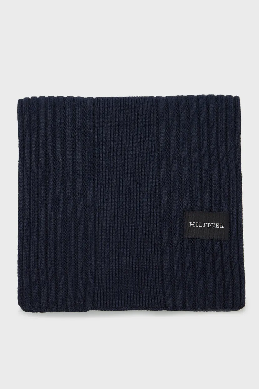 Чоловічий темно-синій шарф TH MONOTYPE PATCH COTTON SCARF 3