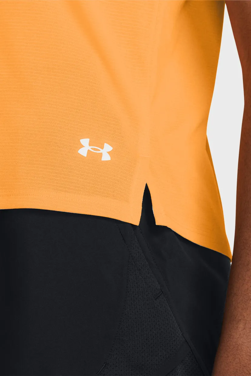 Женская оранжевая футболка UA LAUNCH SHORTSLEEVE 3