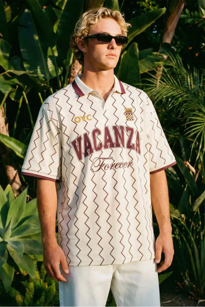 Бежевое поло с узором Vacanza Soccer Jersey (унисекс) 3