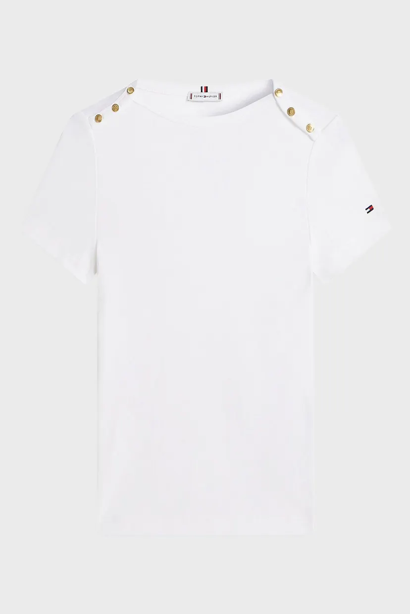 Женская белая футболка GOLD BUTTON 5