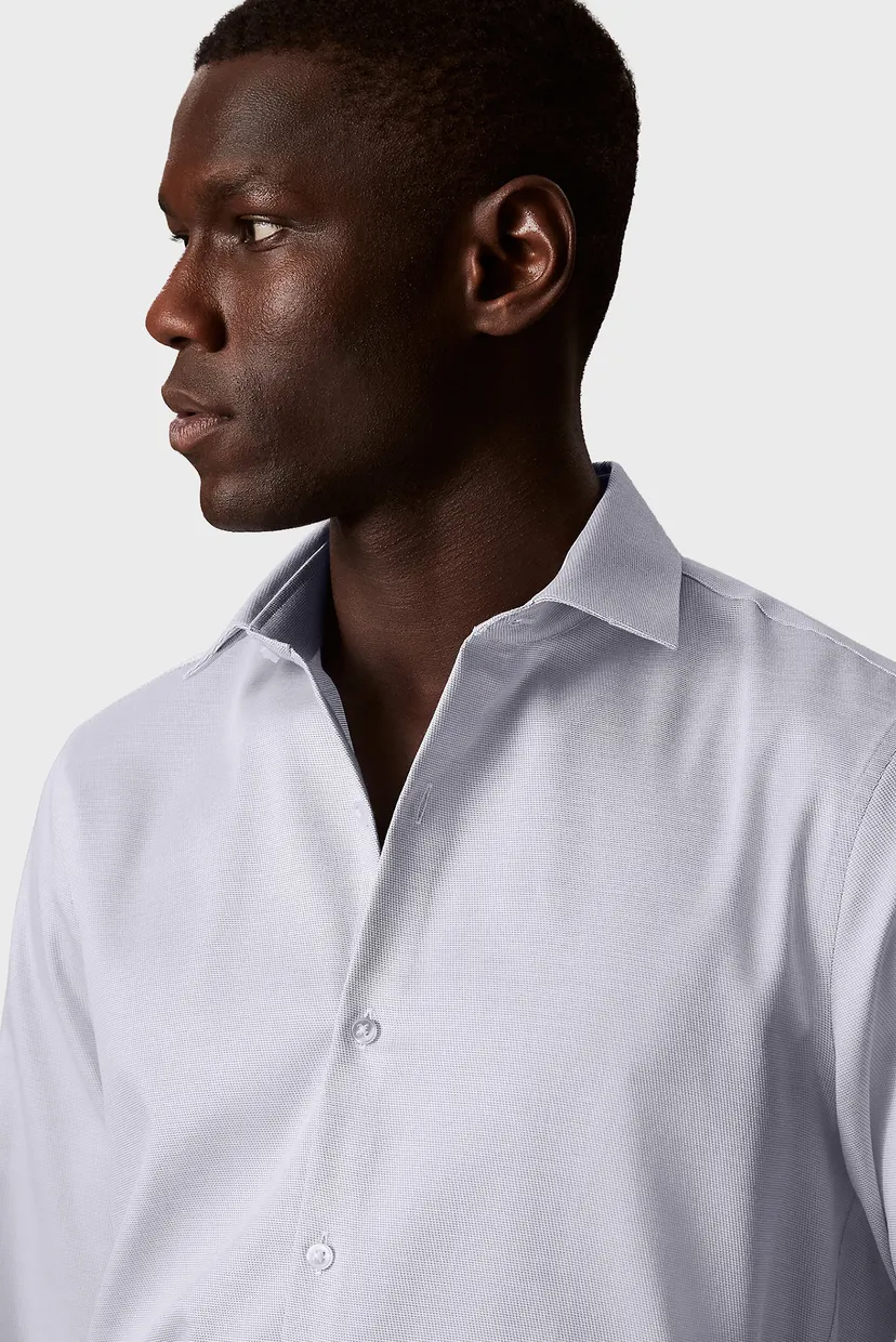 Мужская голубая рубашка SLIM STR COLLAR 6
