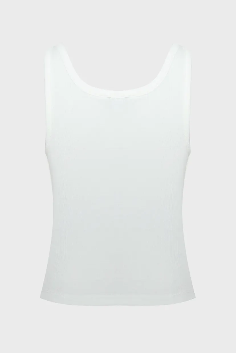 Женская белая майка TJW SLIM BUTTON TANK 7