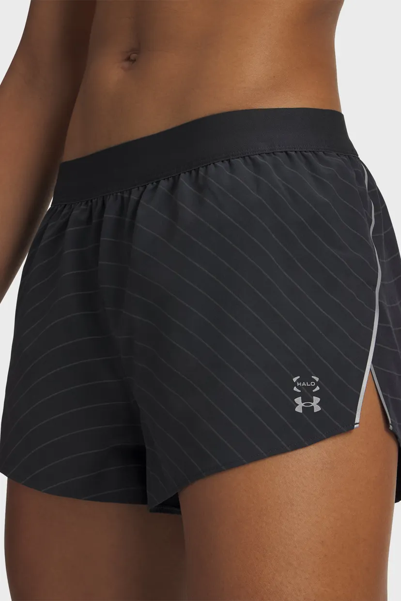 Жіночі чорні шорти UA Halo Run Reflective Short-GRY 4