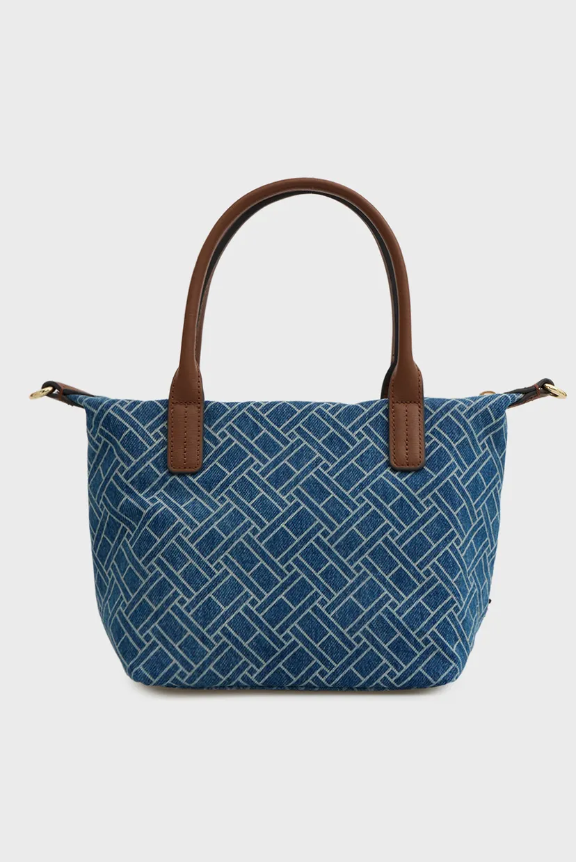 Женская синяя джинсовая сумка с узором POPETTE MINI TOTE 4